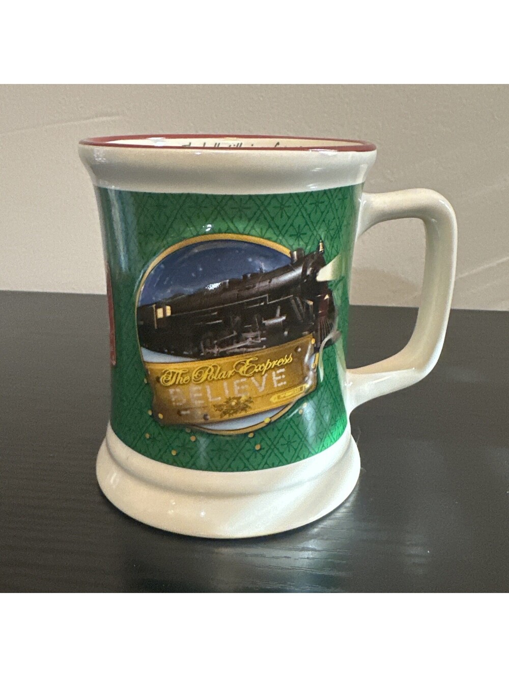 Warner Brothers 3D POLAR EXPRESS Mug "Believe" Hot Chocolate Coffee Cup